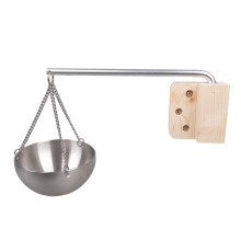 Sauna Aromas Bowl with Wood Plate and Screws Stainless Steel