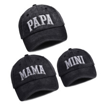 Group Of Embroidered Baseball Hats Unisex Design For Parent-A