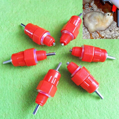 10 Pack Screwin Chicken Water Nipples Poultry Drinker Feeder Set for Ducks, Quick Replacement Supply 2