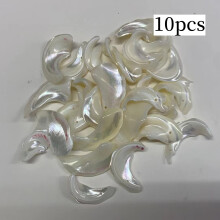 10 Uds. De piezas colgantes de media luna de concha de mariposa blanca, pendientes DIY hechos a mano de 25-40mm, madre