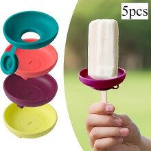 Ensemble de 5 supports à glace en Silicone avec Support de cône anti-fuite, peuvent être utilisés comme plateaux de