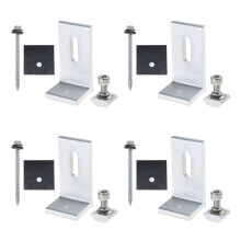 Solar Panel Mounting L Brackets Kit with Bolts, Easy Wall Installation for Boat, Set of 4 Units