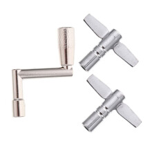 Drum Key 3 Piece Set for Accurate Drum Tuning, Durable Metal Silver Drum Tuning Key Tool