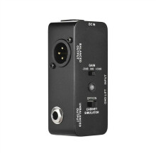 Guitar DI Pedal with Built‑In Cabinet Simulation, Ultra‑Low Distortion, Compact Metal Design for Recording and Live Use