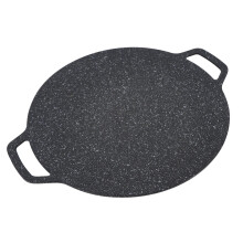 Nonstick BBQ Grill Pan 34cm with Stone Coating and Heat Insulation for Indoor Outdoor Grilling