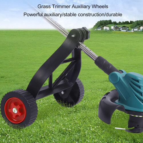Weed Trimmer Wheel Attachment with Adjustable Height Support, Universal Grass Cutter Auxiliary Wheels 1