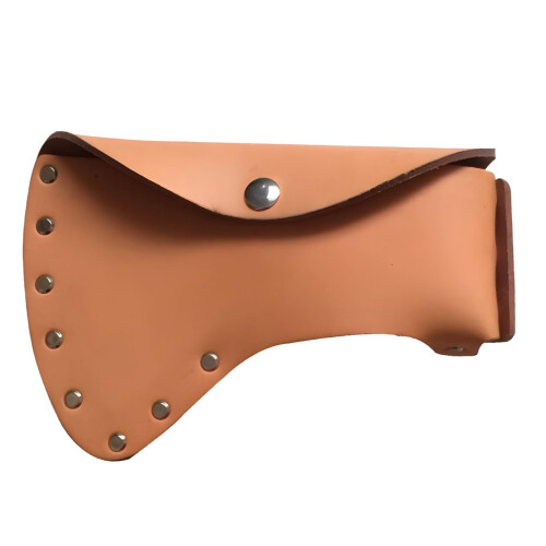 Leather Hatchet Sheath with Secure Button Closure, Reinforced Rivets, Cowhide Axe Head Cover