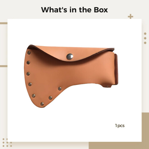 Leather Hatchet Sheath with Secure Button Closure, Reinforced Rivets, Cowhide Axe Head Cover 2