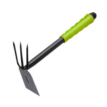 2 in 1 Heavy Duty Stainless Steel Garden Hoe and Rake Ergonomic Handle Hand Tool for Weeding and Tilling