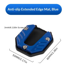 (Blue) Motorcycle And Electric Bike Modification Parts, Enlarged Foot Support Plate, Side Kick Block Foot Support, Anti-Slip
