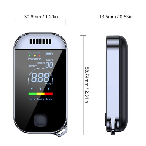 Alcohol Tester LCD 120mAh Type-C Portable Compact 1