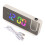 White LED Mirror Clock CR2032, 12/24h, 2 Alarms 2