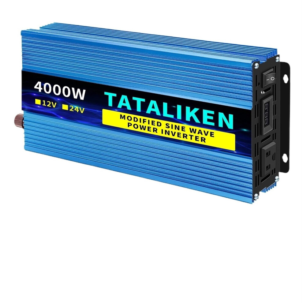 4000W Car Power Inverter 24V To 110V Modified Sine Wave With Led Display For Rv Truck Boat Off Grid 9330225152842