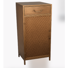 Metal Bedside Cabinet with Drawer and Cupboard Storage | COPPER