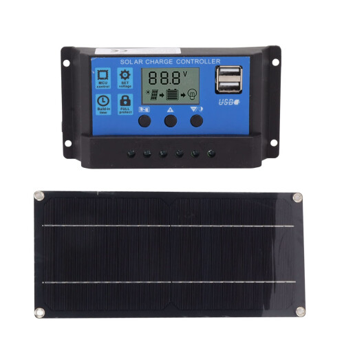 6W Monocrystalline Solar Panel Kit with Stable Output Controller, Reliable Solar Flood and Security Light System for Outdoor Yard