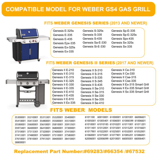 Igniter Replacement for Weber Grill 69283 for Genesis II E310 E315 E335 Gas Grills, Quick Spark Ignition 1