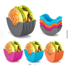 Reusable Burger Holder Set Mess Retractable Design for Sandwich BBQ and Fast Food, 4pcs