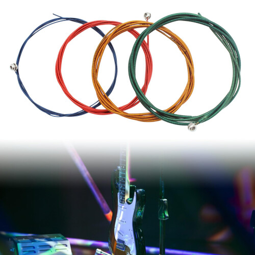 Antirust Smooth Surface Electric Bass Strings Set 4 String Colorful Replacement for Clear Tone 1