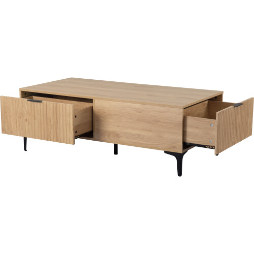 Seconique Miami 2 Drawer Coffee Table - Oak Effect/Black 1