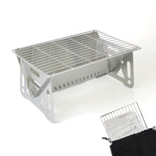 Portable Charcoal Grill Stainless Steel Foldable Mini BBQ Grill for Camping Patio Outdoor