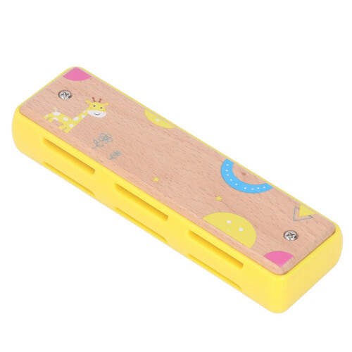 16-Hole Beech Wood Harmonica for Kids Yellow