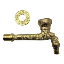 Vintage Brass Garden Faucet Wall Mounted Outdoor Tap with Antique Bronze Finish for Laundry Sink