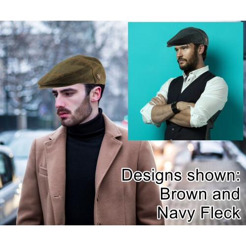 (Black, XL) Royal Stallion Wool Flat Cap 1