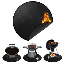 40' Round Fire Pit Mat and Under Grill Mat, Fireproof Up to 2000, Waterproof Deck Protector for Outdoor BBQ