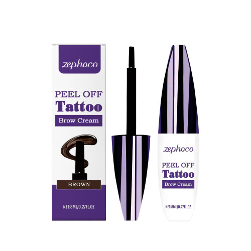 Zephoco Brown Tearable Liquid Eyebrow Pencil Natural Hair Flow Extremely Thin Brush Stroke Durable No Makeup Setting