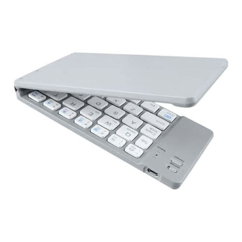 Dual Folding Wireless  Keyboard for  Cell Phone Tablet Computer  Mute Multi-Function Keyboard, B 1