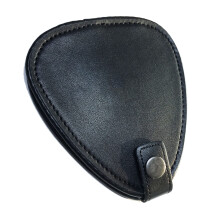 Black PU Leather Guitar Pick Holder Case with 22 Picks, Waterproof Compact Storage Pouch for Guitar Players