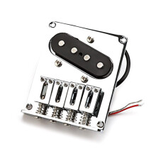 Vintage Style Bridge with Pickup for Telecaster, 4 Saddles, Enhanced Tonal Clarity, Easy Installation