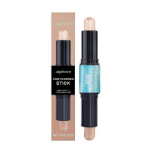 2-in-1 Facial Contour & Highlight Stick - Natural Brightening Makeup for Precise Sculpting & Radiant Glow - Long-Lasting, Travel-Friendly, Light Brown