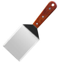 12' Stainless Steel Flat Grill Spatula for BBQ, Teppanyaki and Griddle Cooking with Wooden Handle