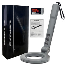 Handheld Metal Detector with 180 Rotating Probe, Foldable Design, Visual Audible Alerts for Outdoor Treasure Hunting