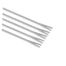 6pcs Barbecue Grill Accessories Stainless Steel Roasting Forks with HeatResistant Wooden Handles