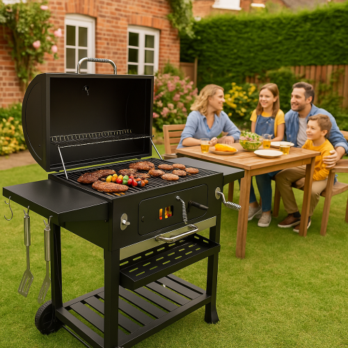 Charcoal BBQ Grill Barbecue Outdoor Garden Smoker