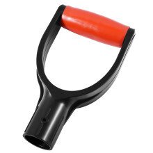 1.26 Inch Red and Black Shovel D Handle Replacement Grip, Ergonomic NonSlip PVC for Snow and Garden Spades