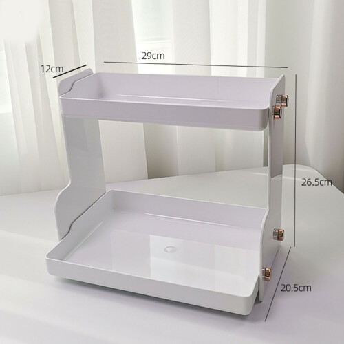 2-Layer Storage Rack PET White 29x20.5x26.5cm 1