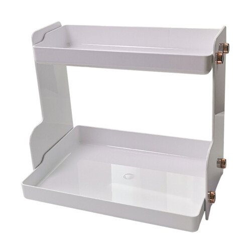 2-Layer Storage Rack PET White 29x20.5x26.5cm 2