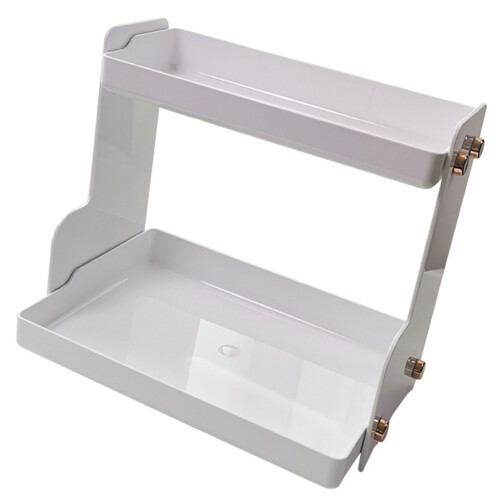 2-Layer Storage Rack PET White 29x20.5x26.5cm