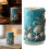Flache 2D-Acryltafel mit drehbarem Sockel, Ornament,-SCT239 3