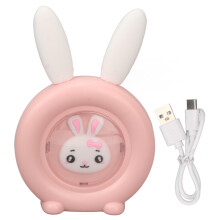 Cute Rabbit-Shaped Alarm Clock, Multifunctional Night Light For Kids Bedrooms, High-Quality Material With USB Charging Portable, Energy-Saving Mode