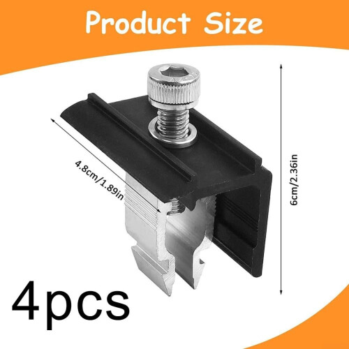 Aluminum Solar Panel Mounting Bracket Kit with Grooved End Clamps for Secure PV Installation 4 Pack 1