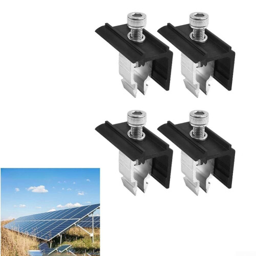 Aluminum Solar Panel Mounting Bracket Kit with Grooved End Clamps for Secure PV Installation 4 Pack 2