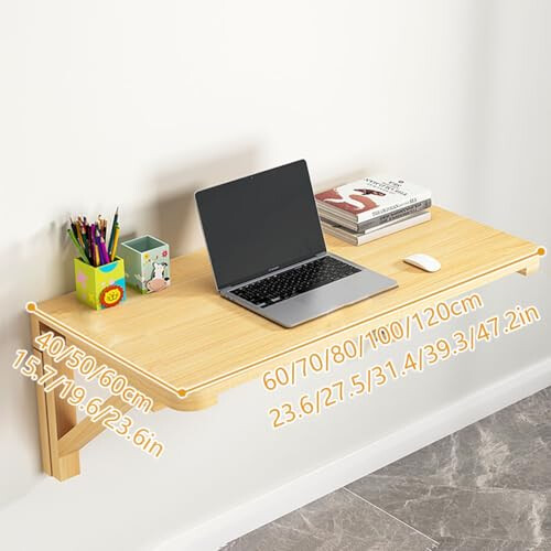Wall Mounted Folding Table 60x40cm SpaceSaving Floating Drop Leaf Desk for Kitchen Office Apartment 2