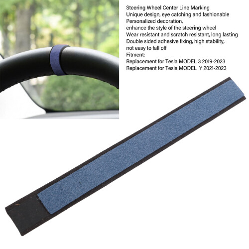 Center Line Marker for MODEL 3/Y, Suede, Black/Blue 2