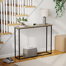 (Oak & Black) Console Table With Metal Leg, Vida Designs, Modern Hallway Table