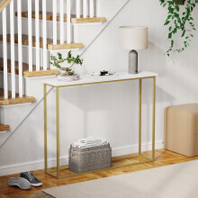 (White & Gold) Console Table With Metal Leg, Vida Designs, Modern Hallway Table