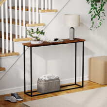 (Rustic Brown & Black) Console Table With Metal Leg, Vida Designs, Modern Hallway Table